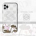 ロエベ Loewe ブランド  iphone 13/12 pro max/12pro/12ケース 蓮の花柄 きれい プリント アイフォン11/11pro/11 pro max/se2 ケース 復古スタイル おしゃれ レディース iphone xr/xs/x/xs maxケース ジャケット型 メンズ ファッション