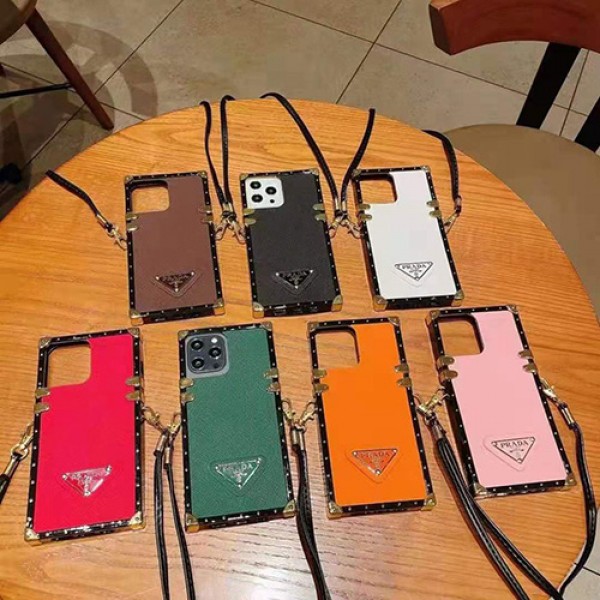 Prada ブランド iphone 13mini/13Pro max/13Pro /13 ケース個性トランク型 Galaxy S21/S21+/S21 ultraケース プラダ ストラップ付き モノグラム 可愛い ins風 GALAXY s20/s20+/s20 ultra/s10/s10+/note20/note10+/note9/note8カバー リベット付き 耐衝撃 ギャラクシーs9/s9+/s9/s9 plus/s8/s8 plusケース レディーズ