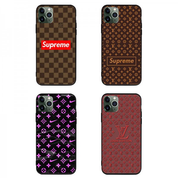 LV SUPREME NIKE コンボ オーダーメイド風 iphone 12mini/12pro max/11 pro maxケース モノグラム ブランド ルイヴィトン 背面ガラス ロゴ シュプリーム シンプル ジャケット型 手作りきらきら xperia 1 II/5ii/10ii ナイキ Galaxy S20/a51/a30/note20/note20 ultraケース 全機種対応 ins風 AQUOS Zero5G Basic/R5G/sense4 huawei p40 レディース 