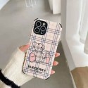 バーバリー ブランド ストランプ柄 iphone12pro/12mini/12pro max/11ケース 可愛い 個性 Burberry 熊ぬいぐるみ ペアお揃い iphone x/xs/xr/8/7/se2ケース 安い 衝撃吸收 アイフォン12/11/se2カバー ファッション メンズ レディース 