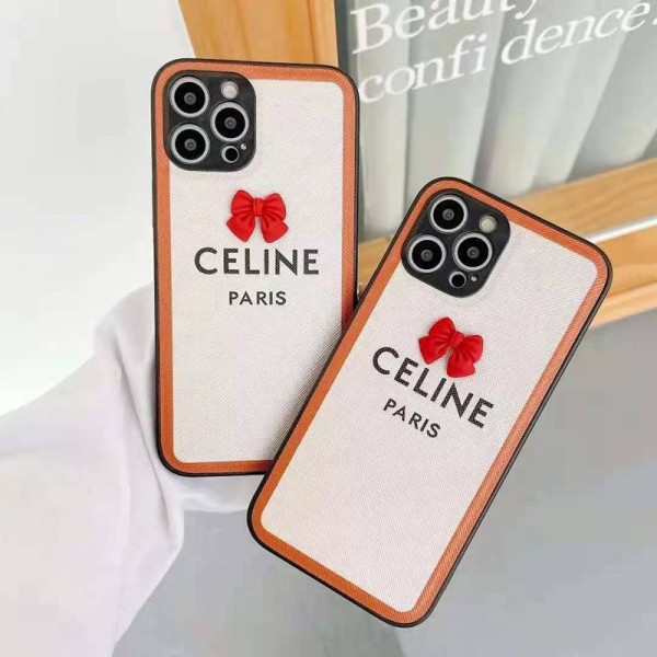 セリーヌ iphone 12mini/12pro max/11 pro maxケース ブランド 可愛い 結び目 CELINE ボウノット 四角保護 3D シリコン アイフォン12/12 pro/11/11 pro/x/xs/xr/8/7カバー レディーズ向け