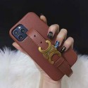 セリーヌ ブランド iphone 12 mini/12 pro max/11 pro max/se2ケース インスタ風 レザー製 手バンド 銅 金具 CELINE 衝撃吸收 アイフォン12/12 pro/11/11 pro/x/xs/xr/8/7カバー レディース