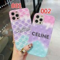 セリーヌ iphone 12 mini/12 pro max/11 pro max/se2ケース 可愛い ブランド CELINE グラデーション モノグラム 韓国風 四角保護 アイフォン12/12 pro/11/11 pro/x/xs/xr/8/7カバー ファッション レディーズ 三色