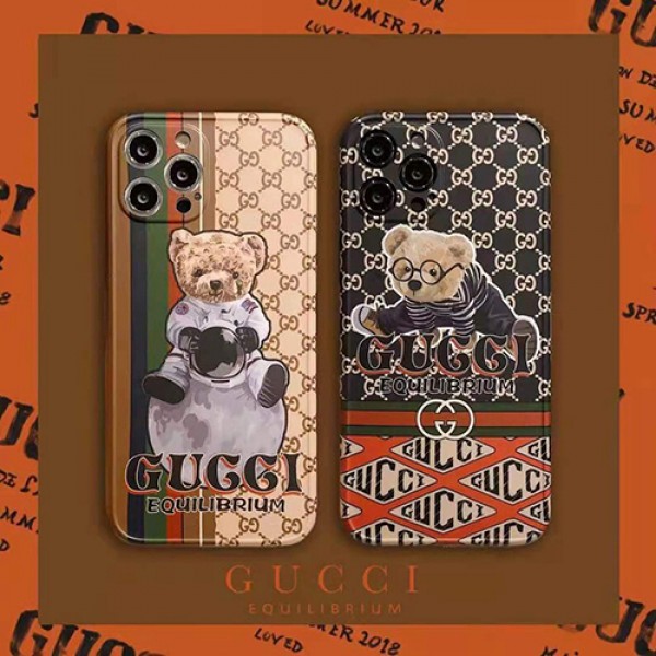 グッチ ブランド iphone 12 mini/12 pro max/11 pro max/se2ケース 月球 宇宙熊柄 飛行士 GUCCI テディベア ストリートダンス モノグラム 人気 かわいい アイフォン12/12 pro/11/11 pro/x/xs/xr/8/7カバー レディース