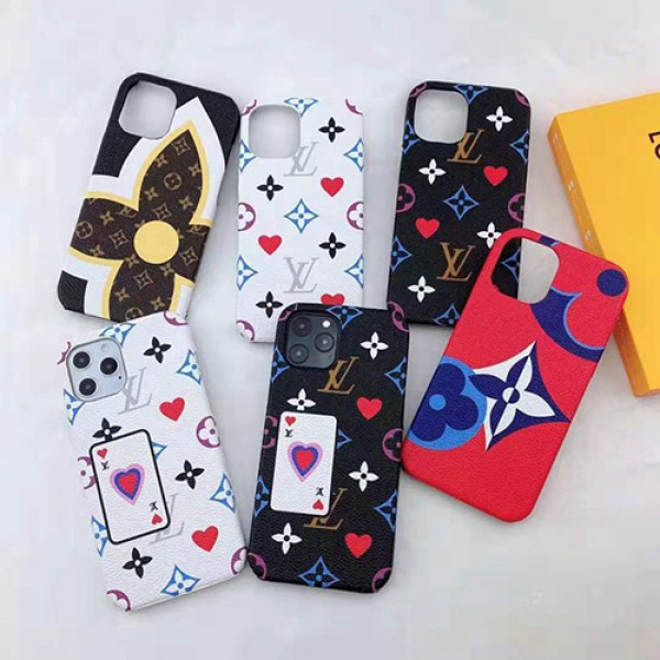 LV ポーカー柄 iphone 12 mini/12 pro max/11 pro max/se2ケース シンプル ブランド ルイヴィトン 花モノグラム 2021 春先会見スタイル Monogram インスタ風 アイフォン12/12 pro/11/11 pro/x/xs/xr/8/7/6カバー 携帯スマホケース レディース愛用