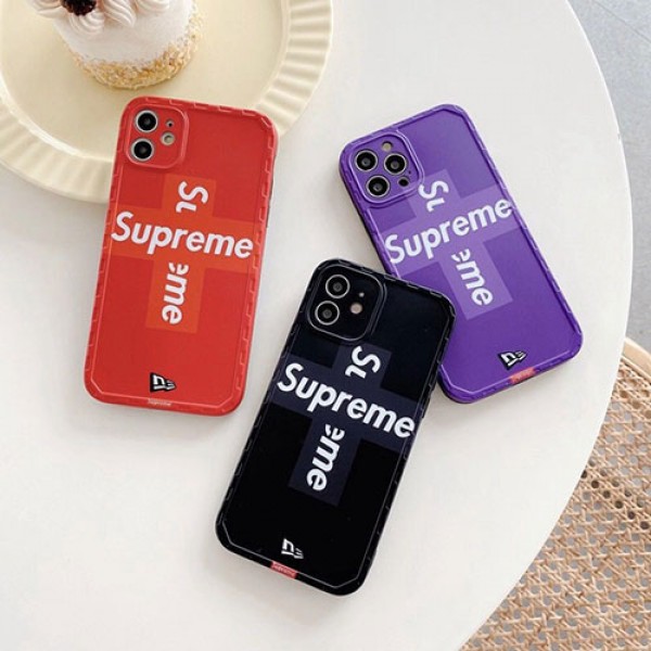 シュプリーム iphone 12 mini/12 pro max/11 pro max/se2ケース 面白い supreme インスタ風 十字モノグラム ブランド シンプル 衝撃吸收 セレブ 3色 アイフォン12/12 pro/11/11 pro/x/xs/xr/8/7カバー レディース