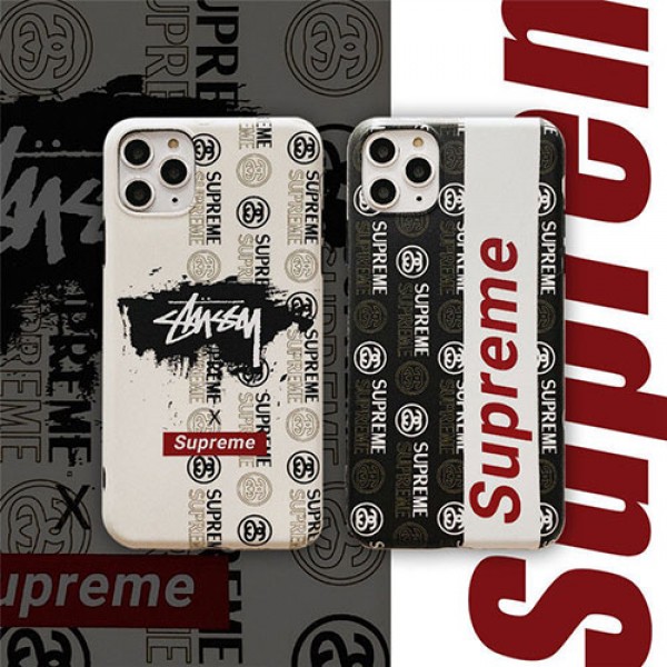 シュプリーム ステューシー ブランド コンボ iphone 12 mini/12 pro max/11 pro max/se2ケース モノグラム グラフィティ SUPREME ペアお揃い 柔らかい STUSSY シリコン アイフォン12/12 pro/11/11 pro/x/xs/xr/8/7カバー メンズ レディース