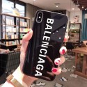 バレンシアガ 背面ガラス iphone 12 pro/12 mini/12 pro max/11 pro/11 pro maxケース モノグラム balenciaga ブランド シンプル きらきら 耐衝撃 アイフォン12/11/x/xs/xr/8/7/6/se2カバー カップル愛用 メンズ レディース