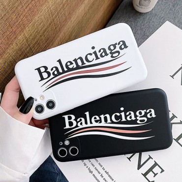 バレンシアガ ブランド iphone 12 pro/12 pro max/12 mini/11pro/11 pro max/se2ケース ソフト シンプル Balenciaga シリコンケース お洒落 韓国風 ジャケット型 アイフォン12/11/x/xs/xr/8/7/6カバー 大人気 黒白色 ファッション メンズ レディーズ