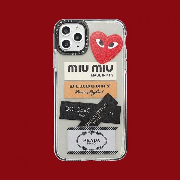 Miu Miu ブランド iphone 12 pro/12 mini/12 pro maxケース ミュウミュウ モノグラム CDG ハート柄 LV クリアケース iPhone 11 pro/11 pro maxスマホケース Burberry D&G Prada ジャケット型 MIUMIU 芸能人愛用 耐衝撃 アイフォン12/11/SE2/x/xs/xr/8/7カバー レディース