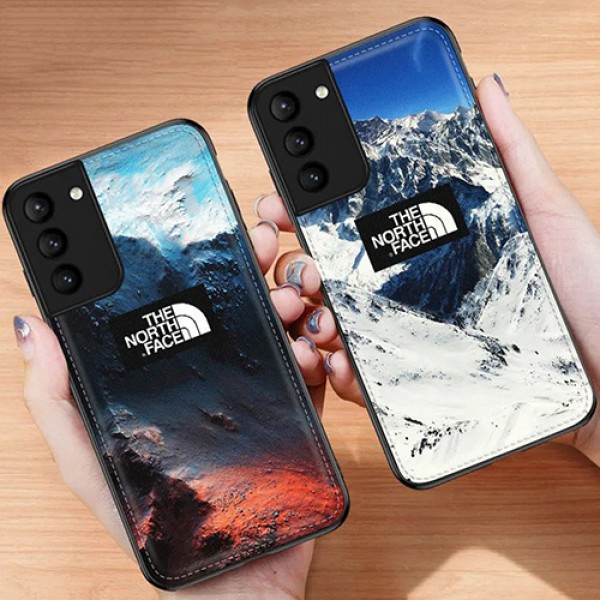 ザ・ノース・フェイス iphone 12 mini/12 pro max/11 pro max/se2ケース レザー 雪山柄 Galaxy s21/21+/21ultraカバー 縫い風 THE NORTH FACE ブランド シリコン galaxy s20/s20+/s20 ultra/s10/s9/s8/note10/note9/note8ケース ソフト ins風 アイフォン12/12 pro/11/11 pro/x/xs/xr/8/7 メンズ レディース愛用