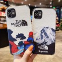 ザ.ノース.フェイス ブランド シュプリーム Galaxy s21/s20/s10/note20/note10ケース お洒落 Supreme 雪山柄 iphone 12 pro/12 pro max/12 mini/11pro/11 pro maxケース The North Face イエローストーン国立公園 レザー 四角保護 モノグラム 斜め掛け アイフォンse2/x/xr/xs/8/7/6カバー メンズ レディース