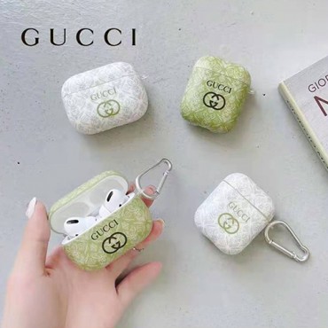 グッチ ブランド AirPods 1/2/3/pro 収納 ケース 紛失防止 Gucci エアーポッズ 1/2/ポロ 保護ケース かわいい プリント カナビナ付き 携帯便利 オシャレ セレブ愛用 ファッション 上品 韓国 スタイル