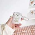 グッチ ブランド AirPods 1/2/3/pro 収納 ケース 紛失防止 Gucci エアーポッズ 1/2/ポロ 保護ケース かわいい プリント カナビナ付き 携帯便利 オシャレ セレブ愛用 ファッション 上品 韓国 スタイル