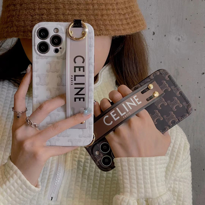 CELINE セリーヌiPhone13pro/13pro max/13スマホケース ベルト付き 持ちやすい 