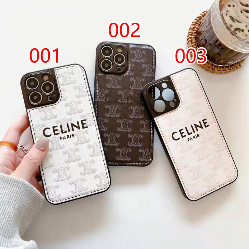 Celine高品質アイフォン13pro max/13proソフトケース革製 耐衝撃 