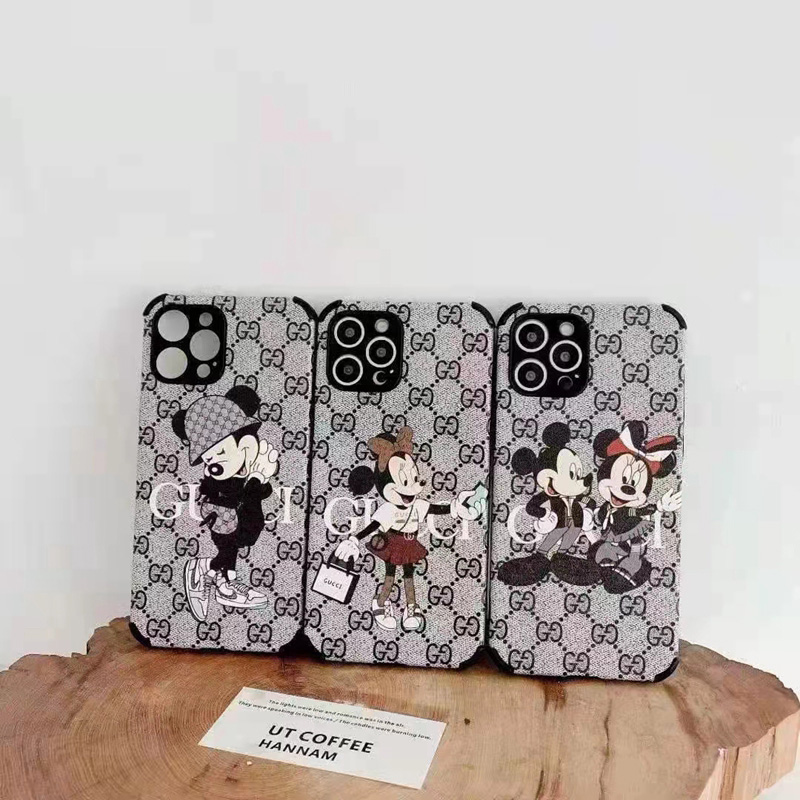 ブランド GUCCI コラボ ディズニー iPhone13pro/13promax/13カース かわいい ミッキミニマウス 生き生き