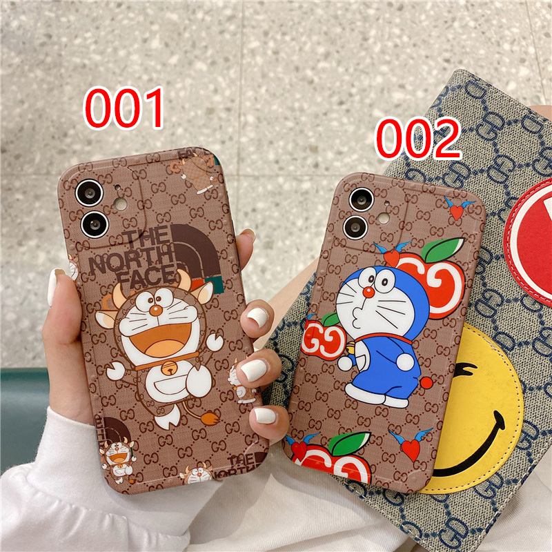 グッチ＆Doraemon ブランドiphone13/13pro/13pro maxシリコンカバー 衝撃吸収 