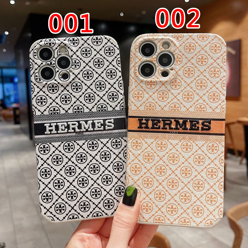 HERMES アイフォン13 PRO MAX/13pro/13mini/13ケース ブランド 精緻 刺繍ロゴ 