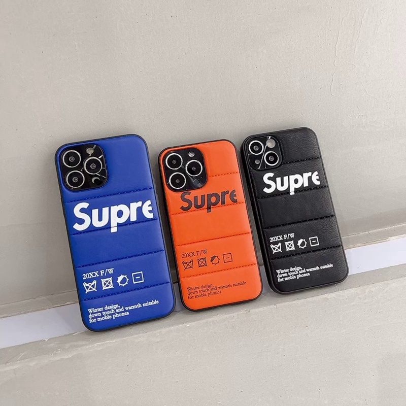 ブランド Supreme iphone 13Pro max/13Pro/13カバー 創意ダウンジャケット 高級革 