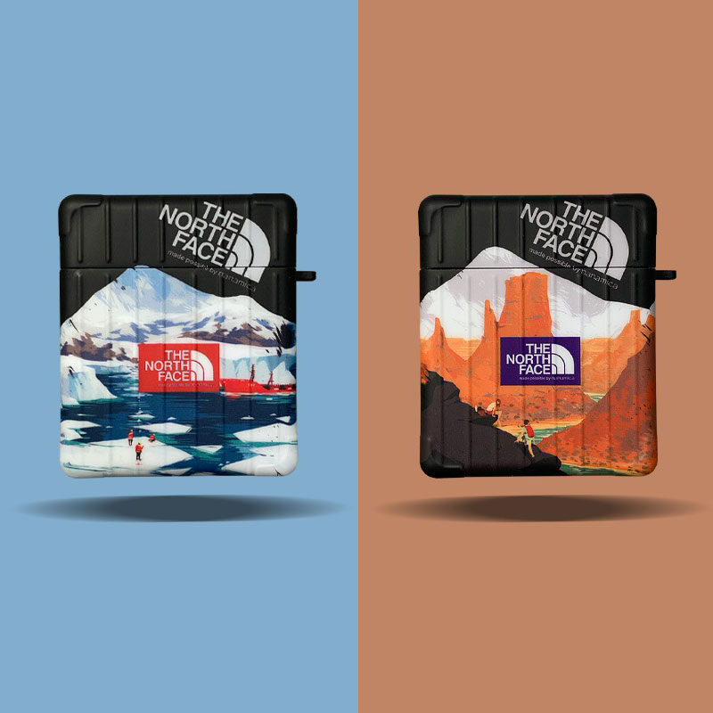 ブランドThe North Face 潮流 AirPods 3/pro 保護カバー 紛失なし 雪山湖の挿絵