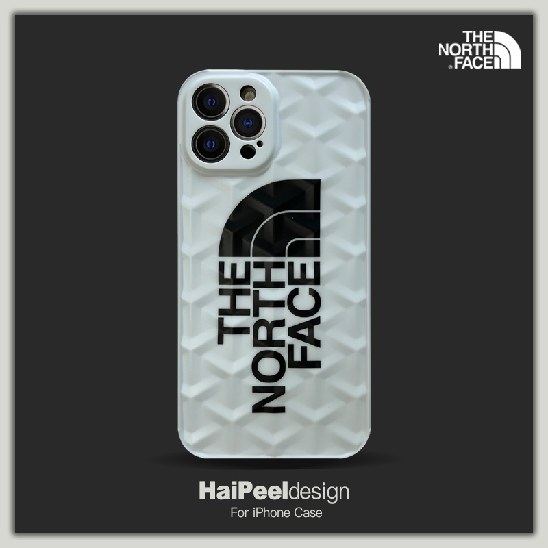 THE NORTH FACE アイフォン13pro/12pro max/12保護カバー 黒白調 シンプル 大ロゴ