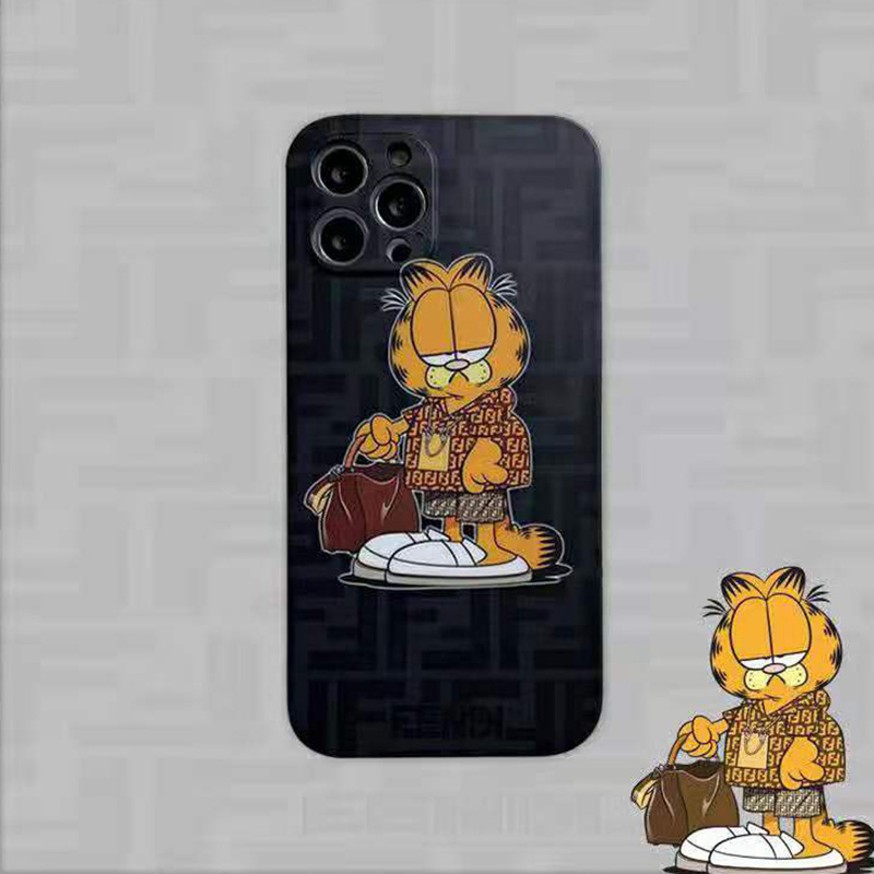 ブランドフェンディiphone13/12ケースネコちゃん