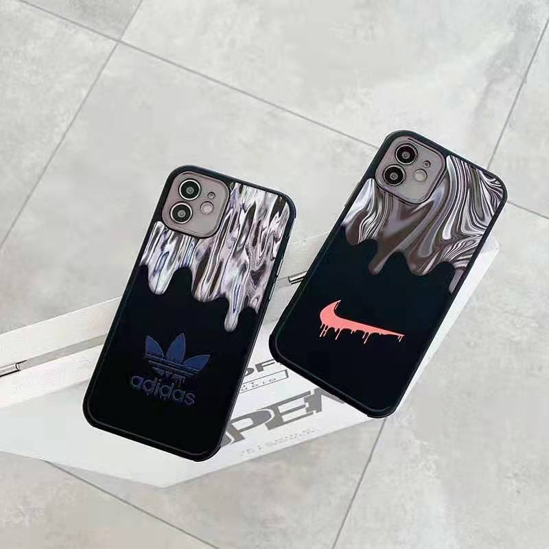 アディダス ブランド ナイキ  iphone 12/12 pro/12 pro maxケース 水銀液体柄 Adidas ファッション Nike 人気 韓国風 iPhone11/11pro maxケース 個性