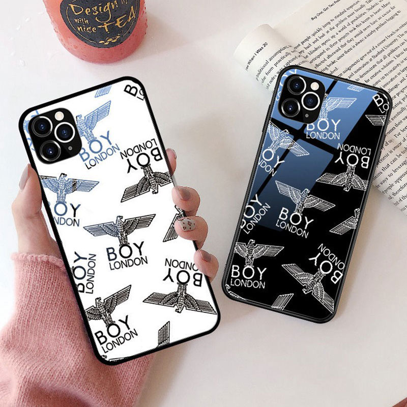 ボーイBOYブランドiphone12pro/12mini/12pro max/11ケース 個性 ガラス 米字 鷲柄 モノグラム キラキラ tpu BOY LONDON ファッション 男女通用 アイフォンse2/x/xs/xr/8/7カバー