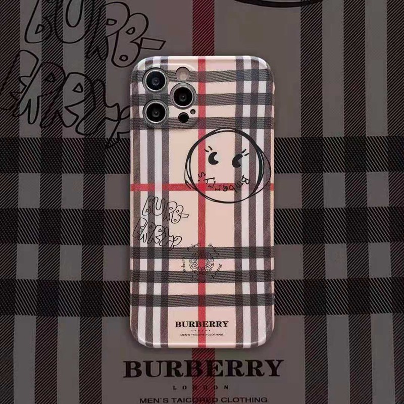 バーバリー iphone 12 mini/12 pro max/11 pro max/se2ケース 可愛い burberry チェック柄 落書き ブランド モノグラム アイフォン12/12 pro 芸能人愛用 レディース