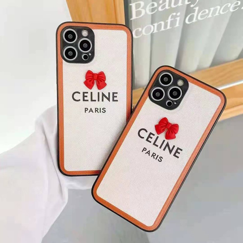 セリーヌ iphone 12mini/12pro max/11 pro maxケース ブランド 可愛い 結び目 CELINE ボウノット 四角保護 3D シリコン アイフォン
