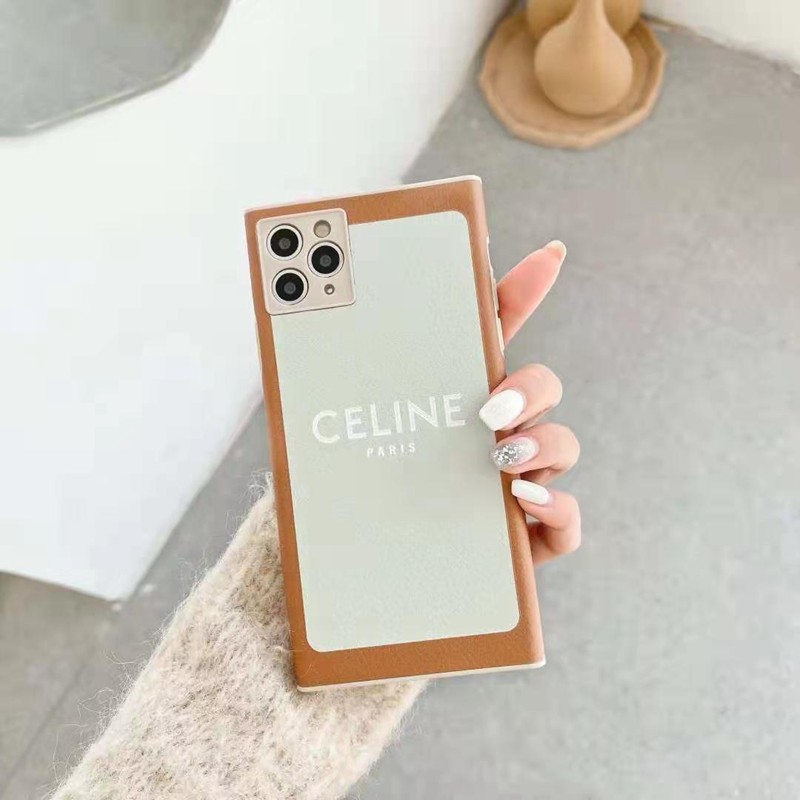 セリーヌCelineブランドiphone12pro/12mini/12pro max/11ケース シンプル 革製 矩形 芸能人愛用 男女通用 アイフォンse2/x/xs/xr/8/7カバー 