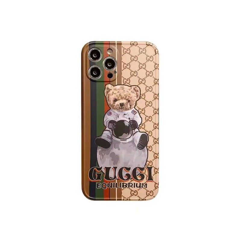 グッチ iphone 12 mini/12 pro max/11 pro max/se2ケース ブランド 月球 宇宙熊柄 飛行士 GUCCI テディベア ストリートダンス モノグラム 人気 かわいい アイフォン12/12 pro/11