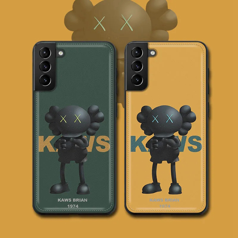 KAWS Brianカウズ ブランドGalaxy S21/S21+/S21 ultra/s20ケース 革製 ins風 iphone12/12pro/12pro max/12mini/11/se2 かわいい ジャケット型 男女兼用 シリコン 耐衝撃 アイフォンx/xs/xr/8/7/6カバー