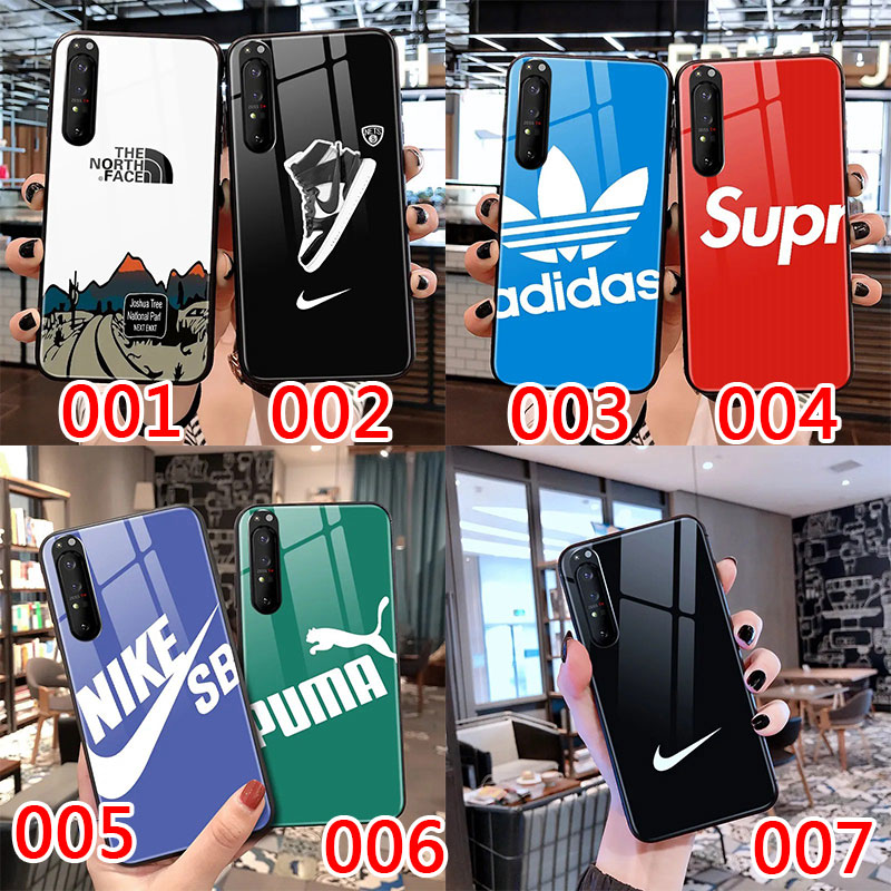 Supreme ブランド galaxy s21/s20/note20スマホケース Adidas 硝子製 xperia1/5ii/10iii ins風 Nike かわいい iphone12/12promaxケース