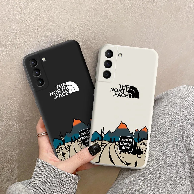 THE NORTH FACE ザ・ノース・フェイス ブランド iphone 12 mini/12 pro max/11 pro max/se2ケース カリフォルニア 高速道路柄 シリコン Galaxy s21/21+/21ultra/s20/s10/s9/s8/note10/note9/note8ケース ソフト Huawei